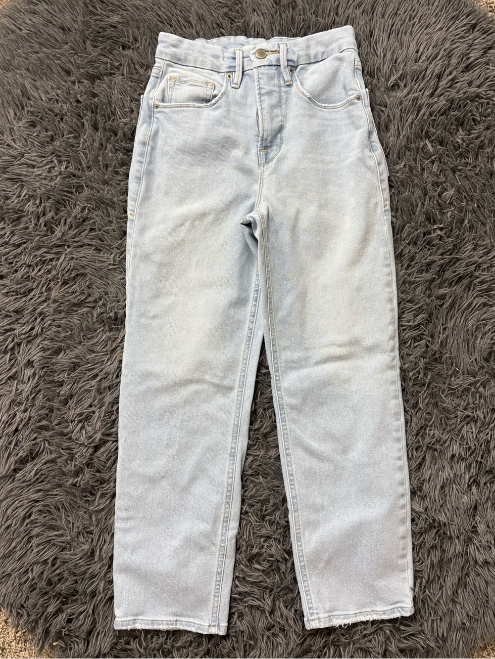 Good American High-Rise Light Blue Straight Denim Jeans Woman 2/26
